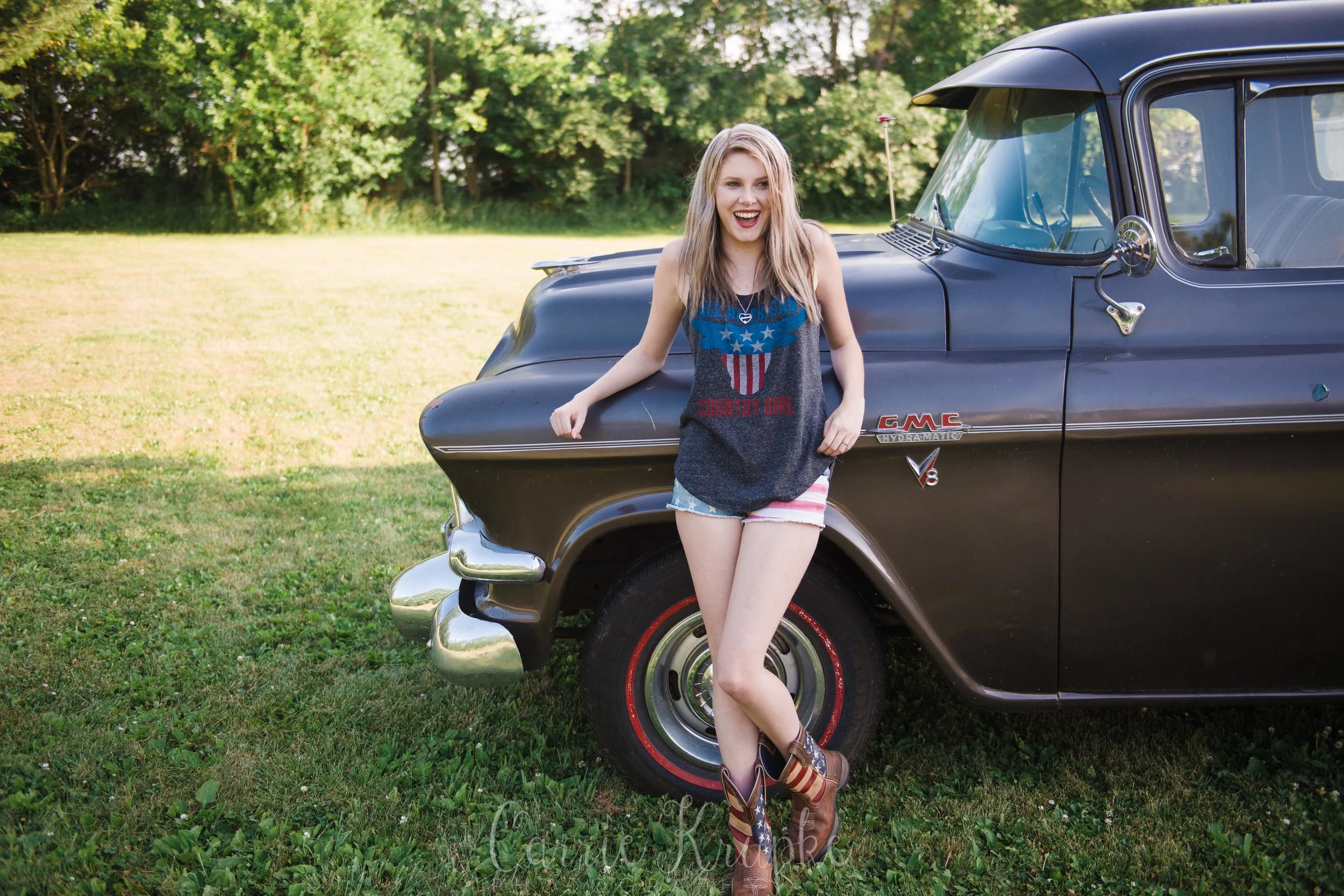  Natalie loves vintage trucks and after a few phone calls, I was able to secure a gentleman near our shooting locations that we could pick from three trucks he had at his farm and was willing to park them in his field for us to use!! 